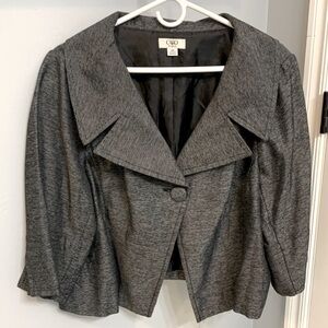 🕊️Cato Gray Cropped Peplum Blazer Jacket